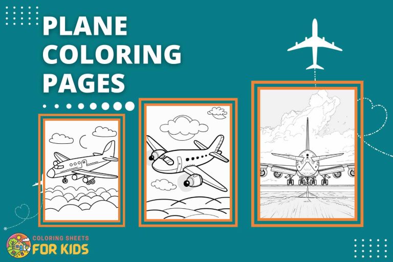plane coloring pages