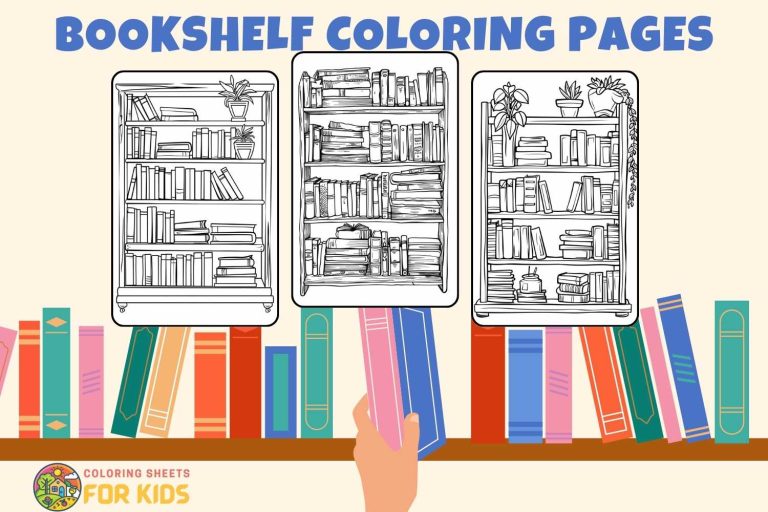 Bookshelf Coloring Pages