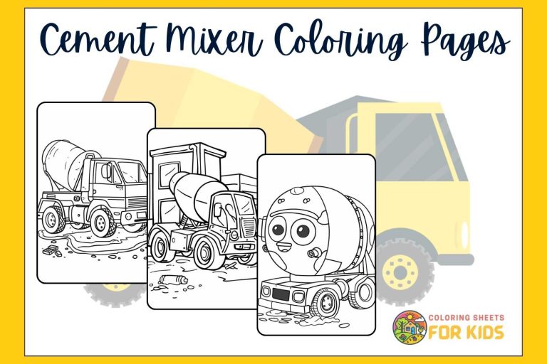 Cement Mixer Coloring Pages
