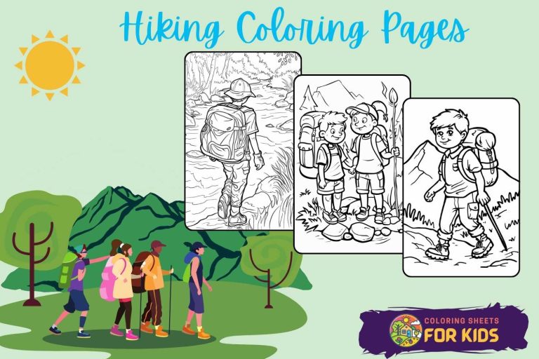 Hiking Coloring Pages