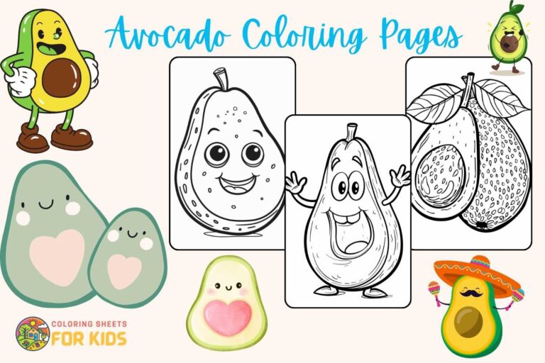 Avocado Coloring Pages
