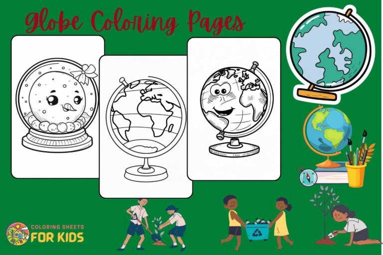 Globe Coloring Pages