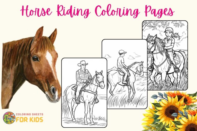 Horse Riding Coloring Pages