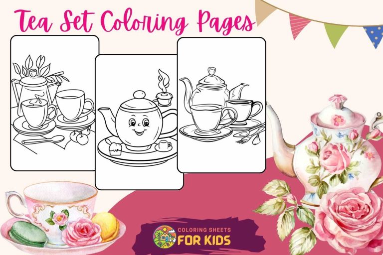 Tea Set Coloring Pages