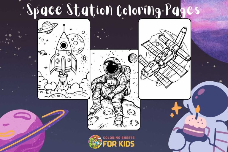 Space Station Coloring Pages