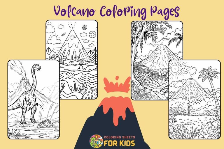 Volcano Coloring Pages